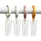 50Pcs Curtain Pleat Hooks 4 Prong Slips Gathering Hook Heading Pinch Pleat Painted Iron