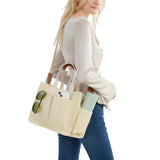 Large Canvas Tote Bag for Women Laptop Work Book Bags Crossbody Handbag Shoulder Travel Gym Bag Beige