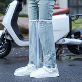 Water-resistant Boot Gear Reusable Overshoes Cycling Rain Shoe Covers Anti-slip White