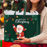 24 Pcs Christmas Halloween Gift Bags Nonwoven with Handles Dark Green