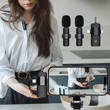 3-in-1 2.4G Wireless Lavalier Microphone Set for iPhone Android Laptop