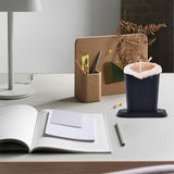 Soft Plush Lined PU Leather Eyeglasses Desk Holder Stand with Base Black