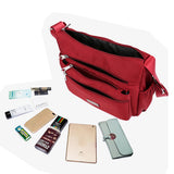Women Shoulder Handbag Multi-Pocket Crossbody Purse Fashion Satchel Red