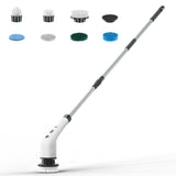 Cordless Electric Spin Scrubber Rechargeable Cleaning Brush with 7 Replaceable Brush Heads White