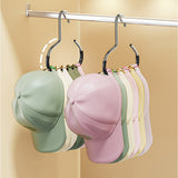 8 Pcs No Drill Hat Storage Hooks Iron Ring for Closet Caps Scarves Black