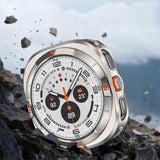 Full Cover Case and Glass Protector Compatible With Samsung Galaxy Watch Ultra 47mm Silver