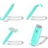 USB Rechargeable Clip On LED Book Light for Bed Night Reading Tiffany Blue