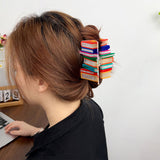 2Pcs Book Hair Clips Hair Jaw Funny Hair Accessories Orange
