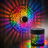 Solar Mandala Projection Wall Light Decorative for Yard Garden Post  Backyard Decor Style 3