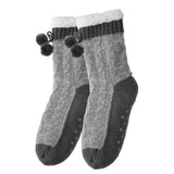 Non Slip Cabin Soft Fleece Socks For Womens Winter Warm Thick Thermal Cozy Plush Grey