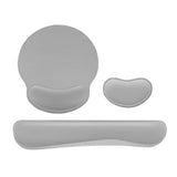 3Pcs Gaming Mouse Pad with Ergonomic Wrist Rest Gray