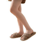 Non Slip Open Toe Slippers for Women Indoor and Outdoor Light Brown