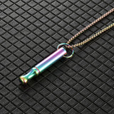 2Pcs Mindfulness Breathing Necklace Stainless Steel Breathe Pendant Meditation Tool Mixed Color