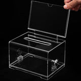 Lockable Collection Box with Keys for Suggestion Donations Voting Clear