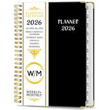 2026 A5 Planner Daily Weekly Monthly Organizer Notebook January–December Calendar Black