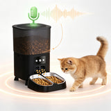 4.5L Automatic Double Cups Cat Feeders for Two Cats Black