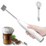 USB Electric Handheld Milk Frother for Coffee & Drinks White
