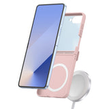 Case and Screen Protector Compatible With Samsung Galaxy Z Flip 8 with Hinge Cover Pink