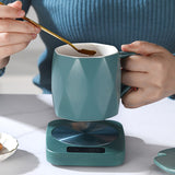 Electric Coffee Mug Warmer Milk Food Hot Plate Cup Warmer for Home Office Green