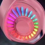Wired Over-Ear Gaming Headset with RGB LED Lights and Noise-Canceling Mic Pink