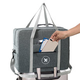 Foldable Travel Bag Large Capacity Sports Shoulder Bag Trip Boarding Bag Grey