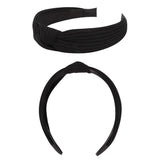 7-Piece Retro Pearl and Ribbon Hair Headband Set for Women Black Set