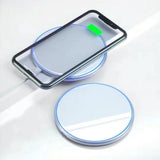 Fast Wireless Charger Pad with Mirror Surface for Smartphones White
