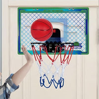 Indoor Lighted Basketball Hoop Mini Over The Door Basketball Hoops with 2 Basketball for Kids Green