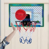 Indoor Lighted Basketball Hoop Mini Over The Door Basketball Hoops with 2 Basketball for Kids Green