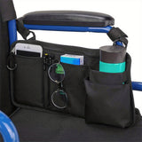 Wheelchair Side Bag with Cup Holder Armrest Pouch for Walker Rollator Electric Scooter