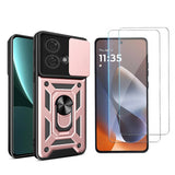 Case and Tempered Glass Screen Protector Set Compatible With Moto G86 Power Rose Gold