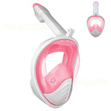 Full Face Snorkel Mask – 180 Degree Panoramic View Anti-Fog & Leak-Proof Design White Pink