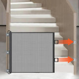 Retractable Dog Gate for Outdoor Stairs Hallways & Doorways – No Drill Black