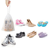 Clear Shoe Bags for Travel Waterproof Dustproof Drawstring Shoe Bags for Packing White