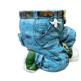 Creative Resin Jeans-Shaped Outdoor Planter – Garden Decor Pot for Home Lawn and Yard Style 2
