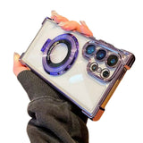 Thin Shockproof Stand Case Compatible with Samsung Galaxy S26 Ultra with Lens Cover Purple
