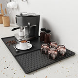 2-in-1 Silicone Coffee Mat Kitchen Countertop Mat with Detachable Dish Drying Mat