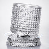 270ml Rotating Whiskey Glass Transparent Spinning Whiskey Tumbler for Home Bar Party Style 3