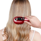 Portable Wireless Electric Hair Comb with Vibration and Oil Mist Spray Red