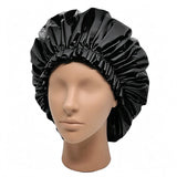 2 PCS Extra Large Waterproof Reusable PEVA Shower Caps for Long Hair Black