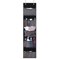 Over Door Organizer for Stuffies Toy Hanging Storage Net Bag for Animals Stuffy Black