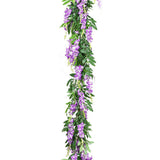 4PCS Artificial Silk Wisteria Vine Hanging Garlands 1.8m for Home & Garden Decoration Purple