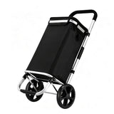 Foldable Shopping Cart Trolley Aluminium Waterproof Grocery Storage Bag Black