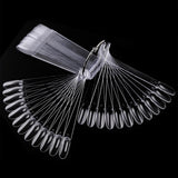100 PCS Clear Nail Sticks with Ring Nail Art for Polish Display Round Shapes