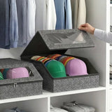 Stackable Hat Storage for Baseball Caps Holds up to 30 Caps Hat Organizer for Closet Dark Grey