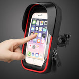 Bicycle Motorcycle Handlebar Mount Holder Waterproof Case for Mobile Phone Red