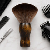 Hair Sweeper Duster Brush Soft with Storage Case for Home and Barbershop Brown