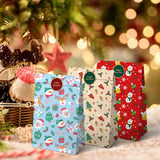 24PCS Christmas Flat Top Paper Gift Bags for Christmas Eve Apples