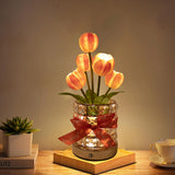 Tulip Flower Lamp 3 Color Dimming Night Light Valentine’s Day Gift Orange