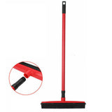 Rubber Broom for Pet Hair Car Windows Cleaning Long Handle Squeegee Red